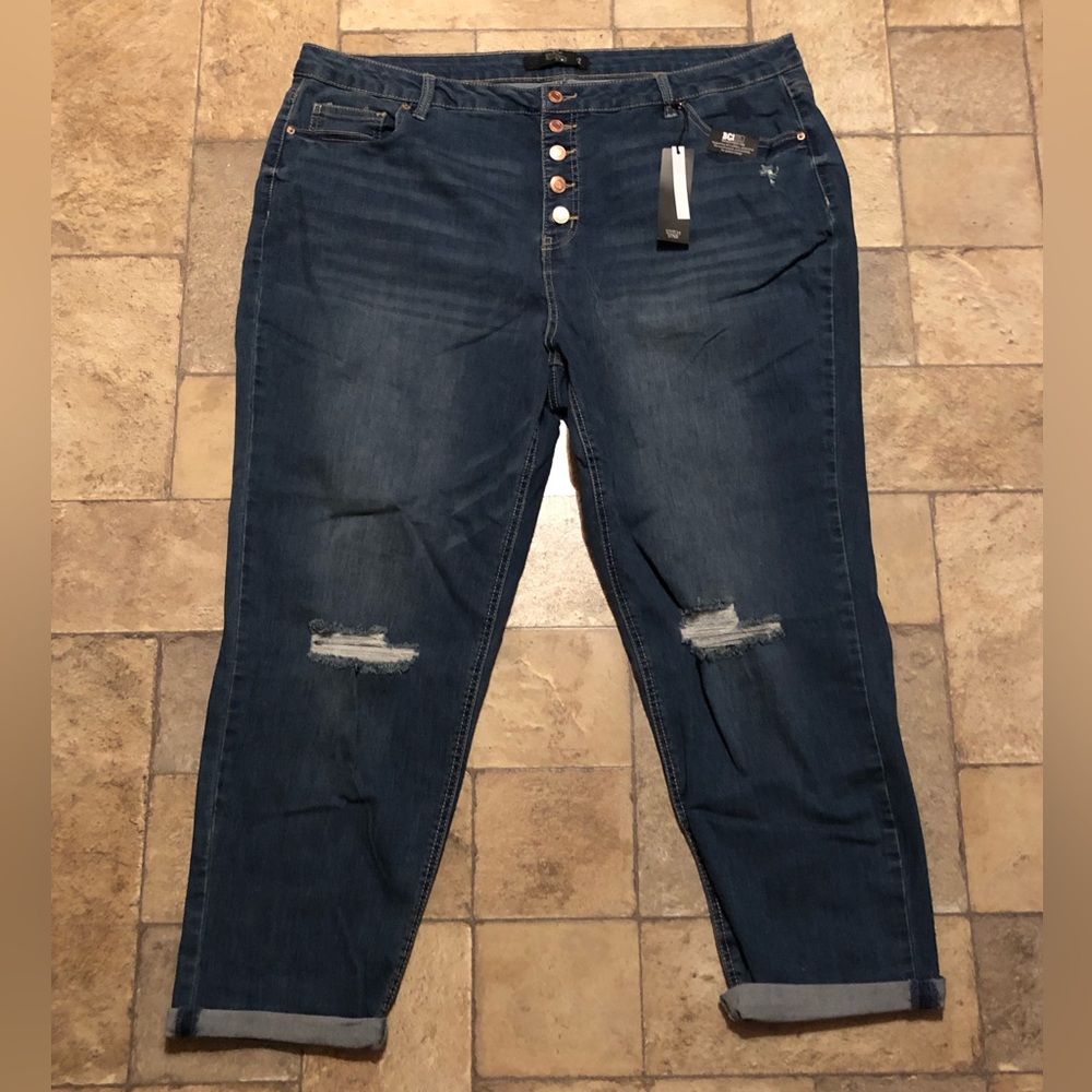 Stitch Star Button Fly Jeans